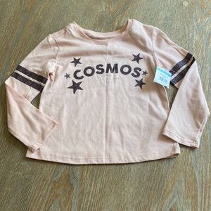 New girls bcbgirls sz 4 and 5 light pink long sleeve cosmos t shirt